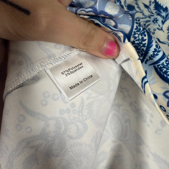 Tuckernuck Daphne Dress Chintz Toile Floral Bow Ruffle Neck Swing Mini - Picture 5 of 7